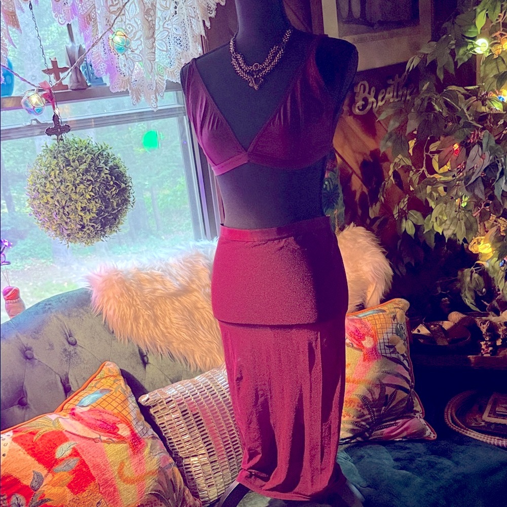 Victoria's Secret Deep Red Midi Skirt